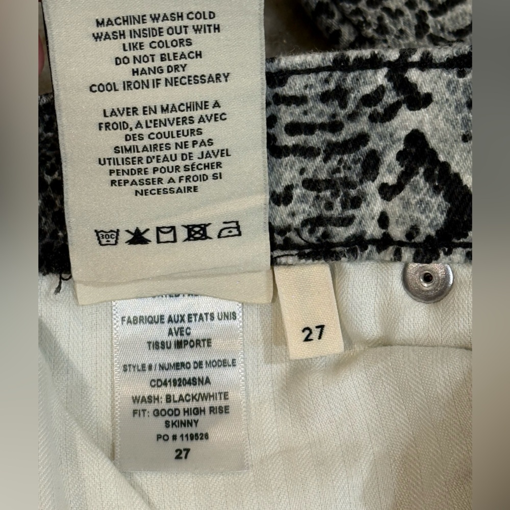Women’s ALICE + OLIVIA Good High Rise Skinny Jeans in Snake- Size 27 - Picture 6 of 7